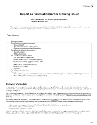 Report on First Nation Border Crossing Issues (2017)