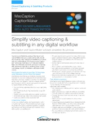 Simplify Video Captioning & Subtitling in Any Digital Workflow