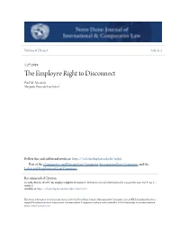 The Employee Right to Disconnect