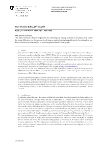 Annual Report to Cenl 2008-2009