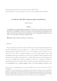 Can Discrete Time Make Continuous Space Look Discrete?