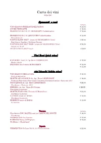 Carta Dei Vini (Wine List)