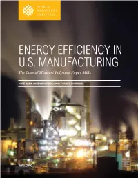 Energy Efficiency in U.S. Manufacturing the Case of Midwest Pulp and Paper Mills