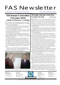 FAS Newsletter Federation of Astronomical Societies