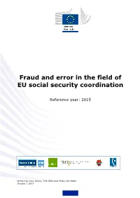 Fraud and Error in the Field of EU Social Security Coordination