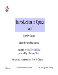 Introduction to Optics Part I