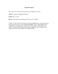 Memorandum To