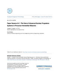Paper Session II-C-The Role of Advanced Nuclear Propulsion