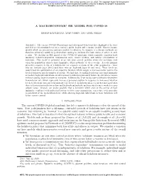 A Macroeconomic Sir Model for Covid-19