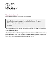 A Phonological Investigation Into Levelling and Diffusion from Across the Water Booth, A