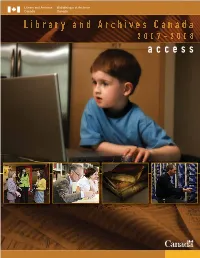 Access Ii LIBRARY and ARCHIVES CANADA | ACCESS Overview