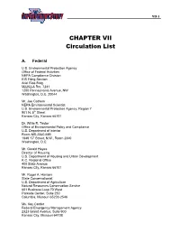 CHAPTER VII Circulation List
