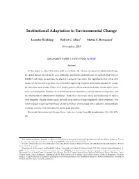 Institutional Adaptation to Environmental Change