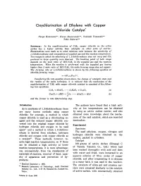 Oxychlorination of Ethylene with Copper Chloride Catalyst*