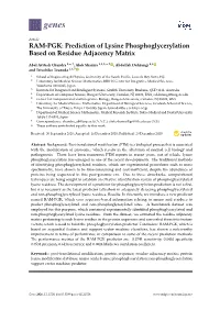 Prediction of Lysine Phosphoglycerylation Based on Residue Adjacency Matrix