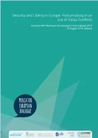 Security and Liberty in Europe: Policymaking in an Era of Value Conflicts
