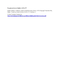 Transition Letters Unfiled, 10/76-1/77