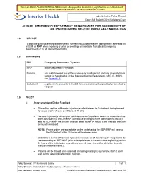 Emergency Department Requirement for Assessment of Outpatients Who Receive Injectable Narcotics