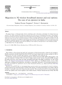 Migration to 3G Wireless Broadband Internet and Real Options: the Case of an Operator in India