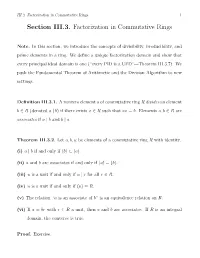 Section III.3. Factorization in Commutative Rings