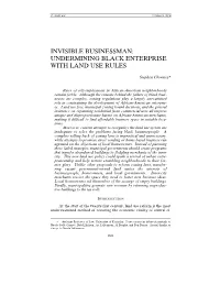 Undermining Black Enterprise with Land Use Rules