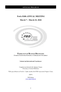 2018 Conference Program
