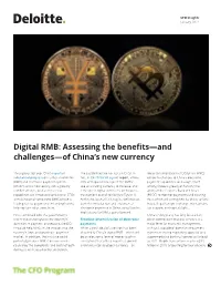 Digital RMB: Assessing the Benefits—And Challenges—Of China's New