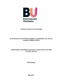 Dissertation Submitted As Part of the Requirement for the Bsc Forensic Science