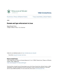 Domain and Type Enforcement in Linux