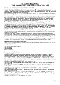 Isle of Wight Council Tree Consultants and Tree Contractors List