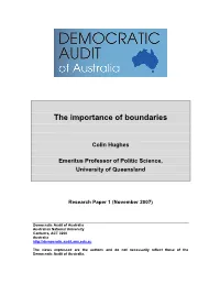 The Importance of Boundaries
