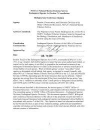 The Proposal to Issue Permit Modification No. 13330-01 to NMFS' Southeast Fisheries Science Center for Research On