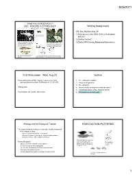 Wed. Aug 31 Outline FIXED ACTION PATTERNS