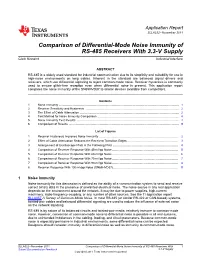 Comparison of RS-485 Differential-Mode Noise Immunity
