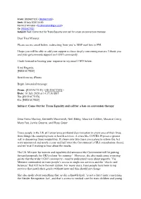 Dear First Minister, Please See Me Email Below, Redirecting from You're MSP Mail Box to FM. I Hope You Will Be Able to Add Y