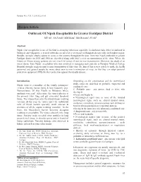 Outbreak of Nipah Encephalitis in Greater Faridpur District Review