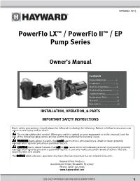 Power-Flo LX Manual