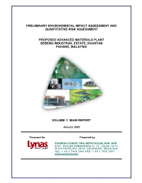 Preliminary Environmental Impact Assessment and Quantitative Risk Assessment