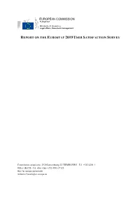 Report on the Eurostat 2019 User Satisfaction Survey