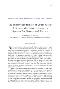 The Binary Economics of Louis Kelso: a Democratic Private Property System for Growth and Justice