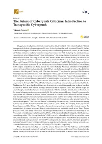 The Future of Cyberpunk Criticism: Introduction to Transpaciﬁc Cyberpunk