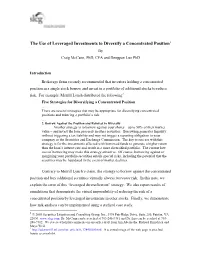 The Use of Leveraged Investments to Diversify a Concentrated Position1 by Craig Mccann, Phd, CFA and Dengpan Luo Phd