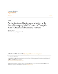 An Exploration of Environmental Values in the Asian, Developing