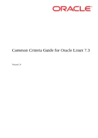 Common Criteria Guide for Oracle Linux 7.3