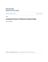 Computational Study of Triboelectric Generator Design