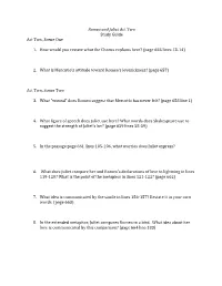 Romeo and Juliet Study Guide Act
