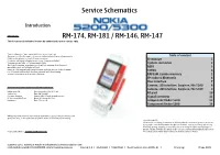 Service Schematics RM-174, RM-181 / RM-146, RM-147