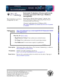 Systematic Evaluation of Genes and Genetic Variants Associated with Type 1 Diabetes Susceptibility
