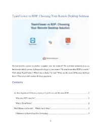 Teamviewer Vs RDP: Choosing Your Remote Desktop Solution