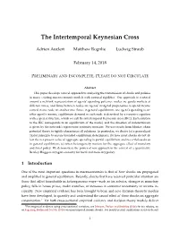 The Intertemporal Keynesian Cross